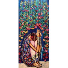 Shazly Khan, When we seek Allah, Allah definitely seeks us, 18 x 42 Inch, Acrylic on Canvas, Figurative Paintings, AC-SZK-166